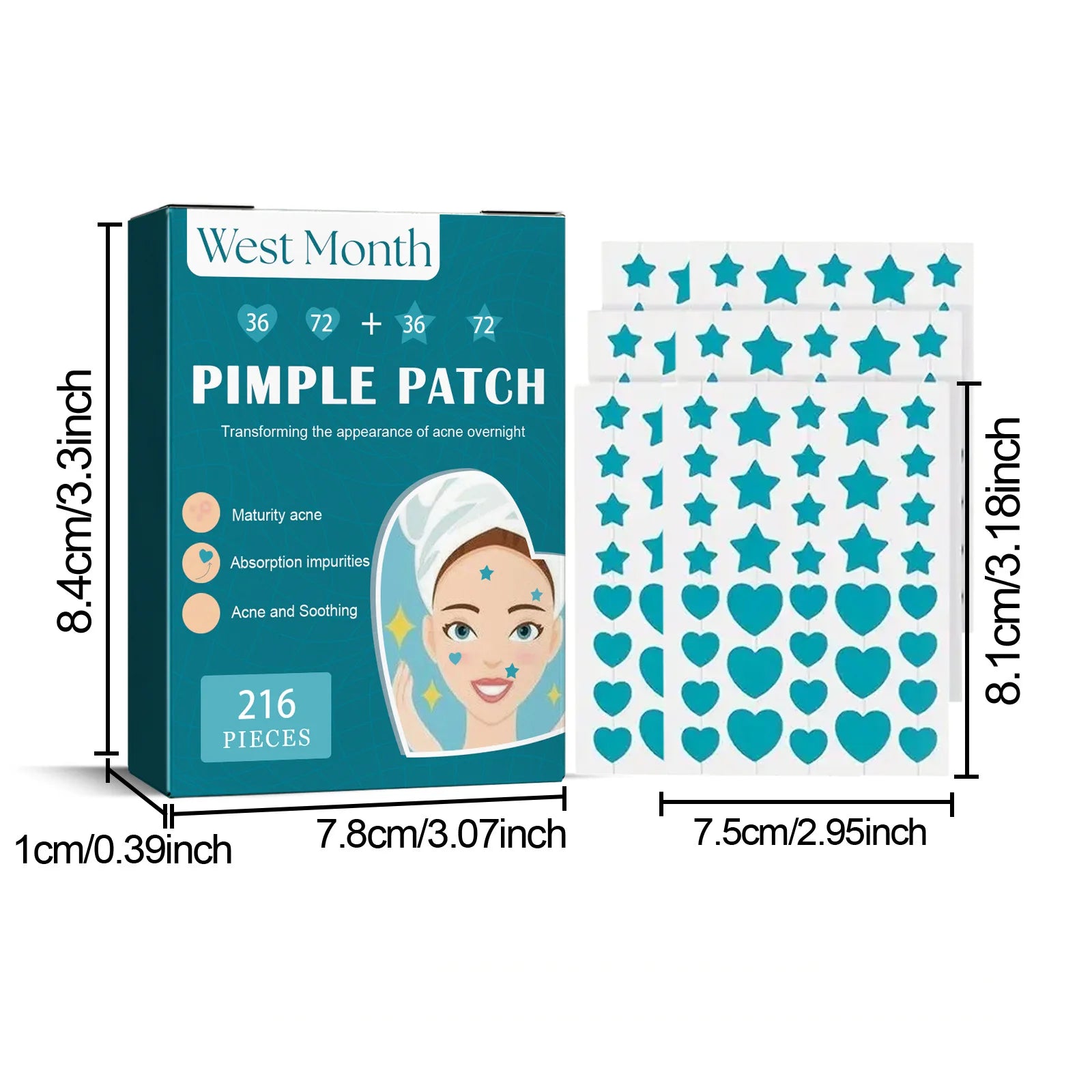 Hydrocolloid Acne Patch Repair Acne Cleansing Invisible Breathable Waterproof Acne Cleansing Concealer Fade Clean