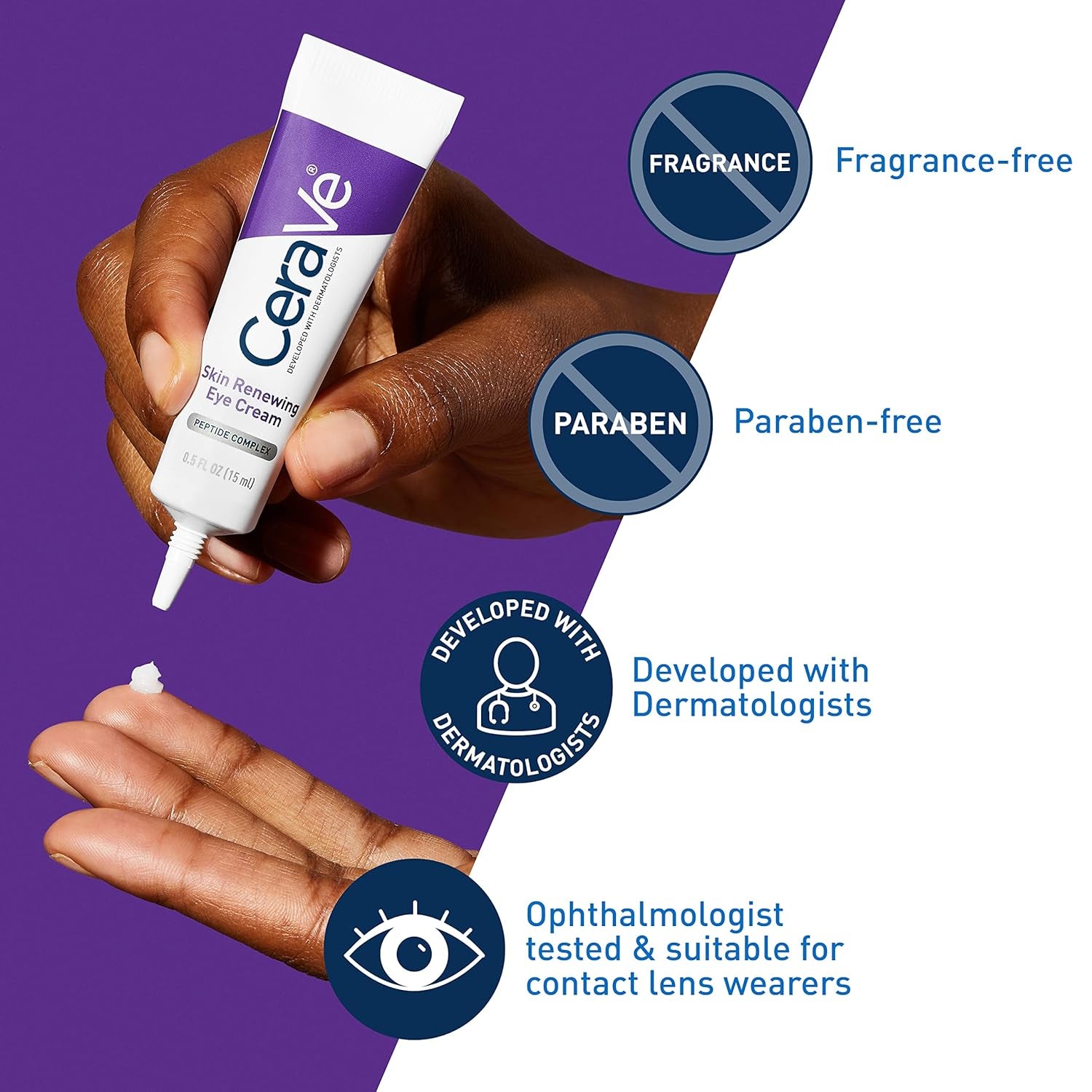 Eye Cream for Wrinkles with Peptides, Caffeine & Niacinamide, 0.5Oz | Dermatologist-Tested Skin Care Formula Targets Crows Feet and Delicate Under-Eye Skin to Visibly Smooth, Restore, and Protect