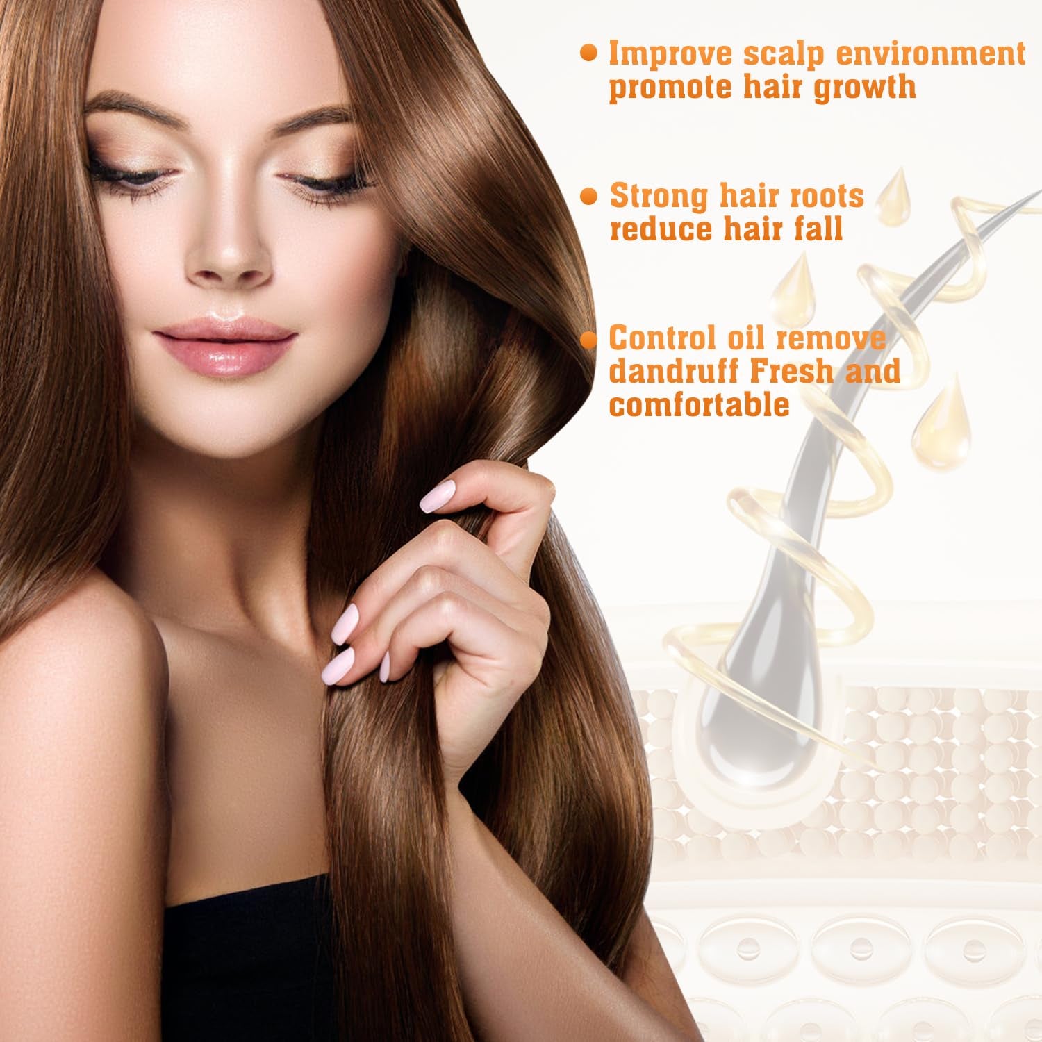 Anti-Hair Fall Hair Loss Shampoo for Women, Hair Growth Shampoo Rich in Various Plant Extracts for All Hair Types (100Ml, 3Pcs)