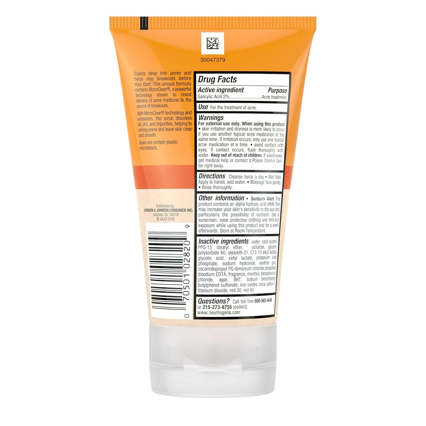 Neutrogena Oil Free Daily Acne Face Scrub, 4.2 Oz | 2% Salicylic Acid Cleanser, Daily Exfoliating Scrub & Acne Treatment, Oily Acne-Prone Skin, Clears Breakouts & Blackheads
