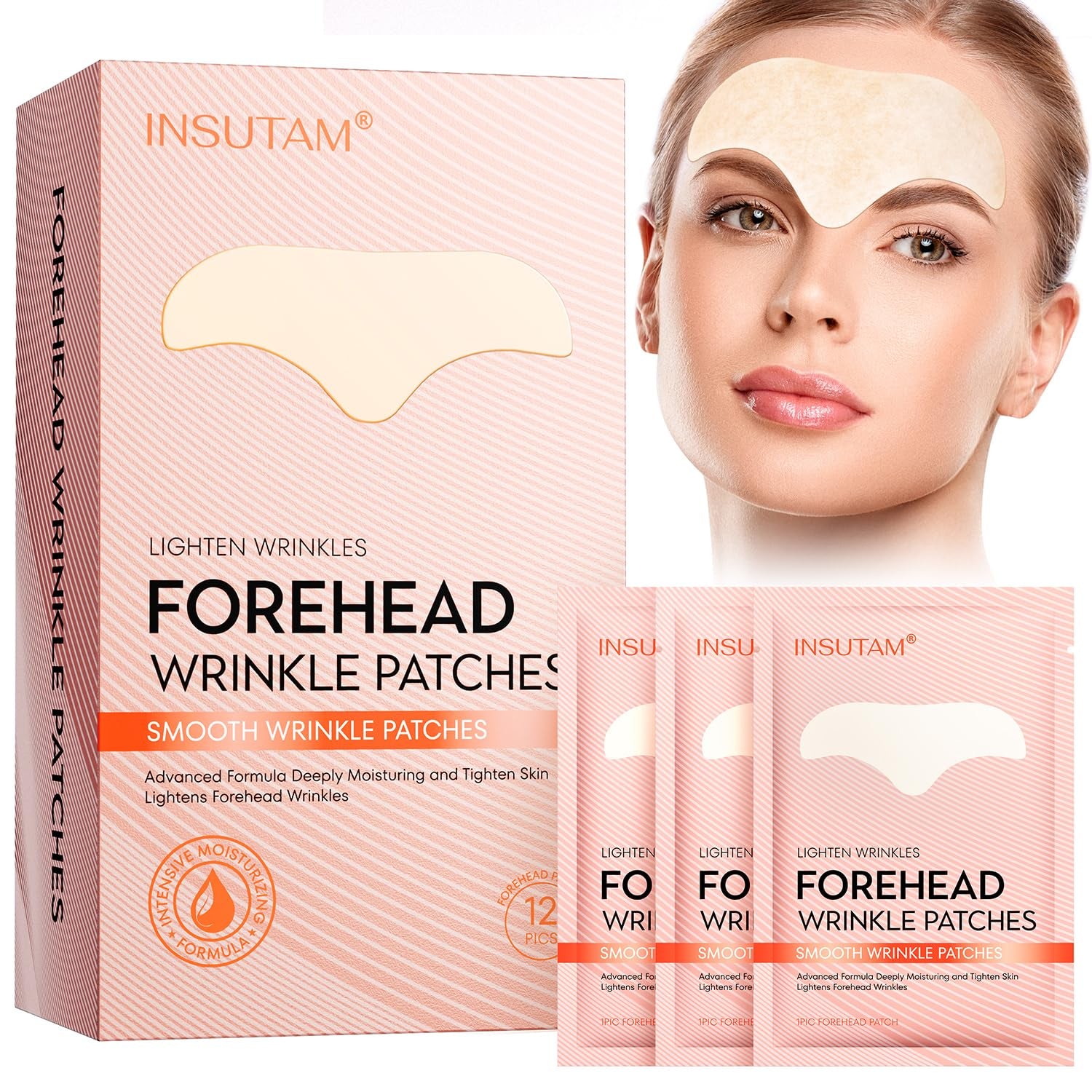 Forehead Wrinkle Patches for Anti-Wrinkles: Overnight Face Wrinkles Patches to Lift Smile Lines for Women (ROSE GOLD)
