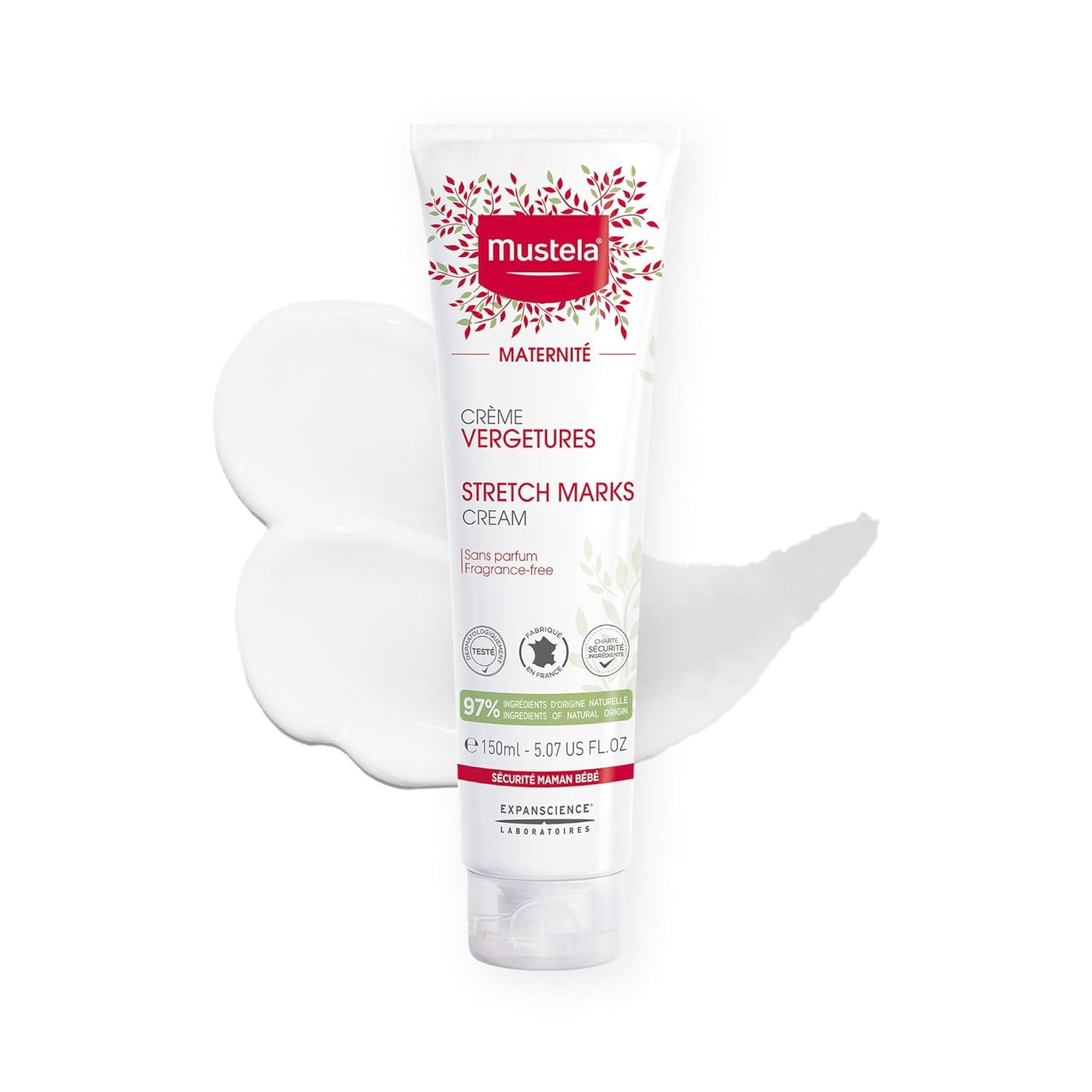 Mustela Maternity Stretch Marks Set - Natural Pregnancy Skincare - Contains Stretch Marks Cream & Belly Oil - EWG Verified & Fragrance-Free - 2 Items Set