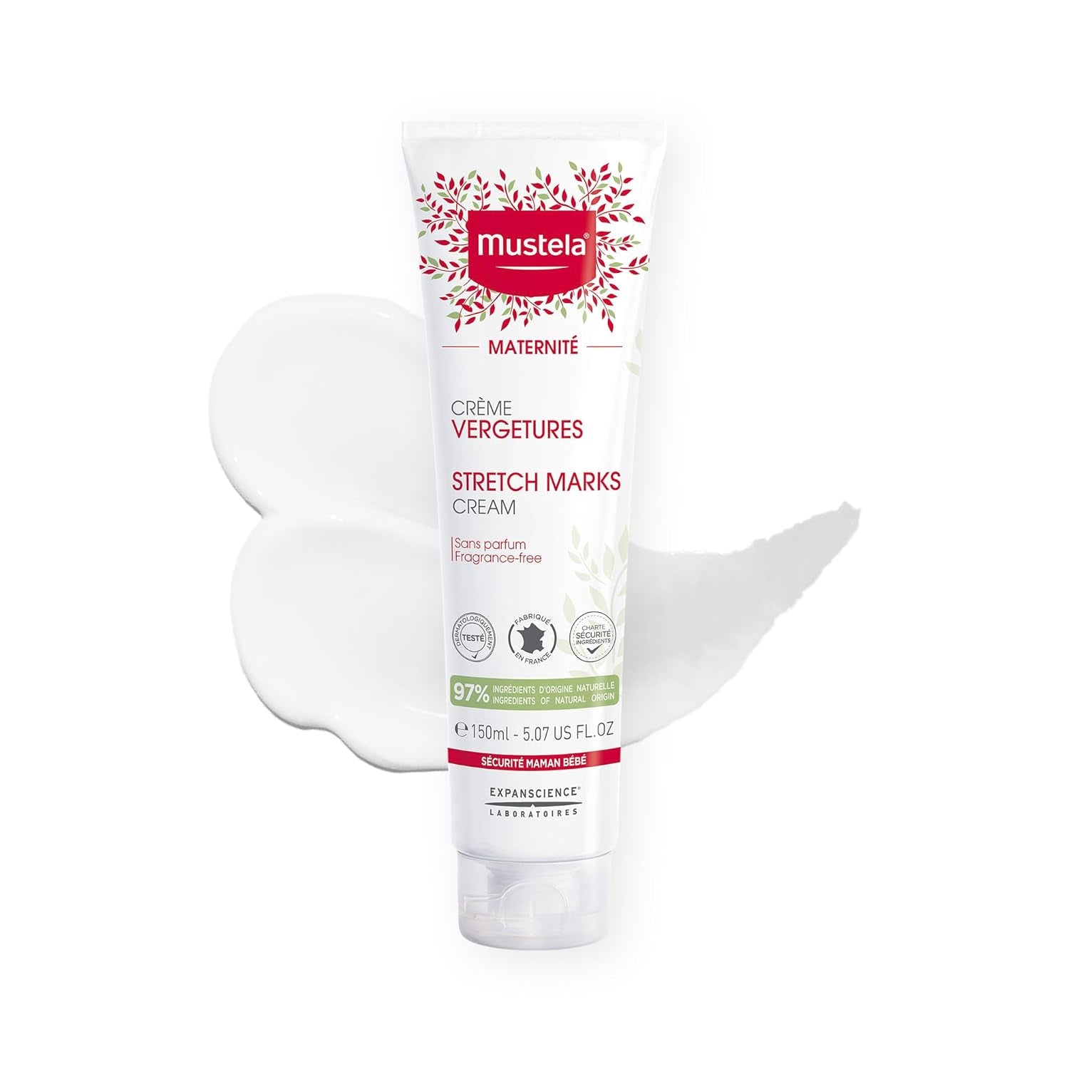 Mustela Maternity Stretch Marks Set - Natural Pregnancy Skincare - Contains Stretch Marks Cream & Belly Oil - EWG Verified & Fragrance-Free - 2 Items Set
