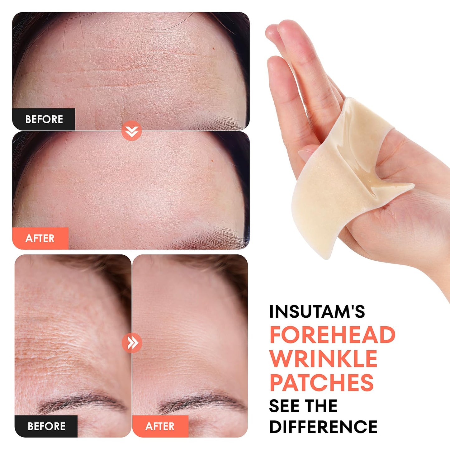 Forehead Wrinkle Patches for Anti-Wrinkles: Overnight Face Wrinkles Patches to Lift Smile Lines for Women (ROSE GOLD)