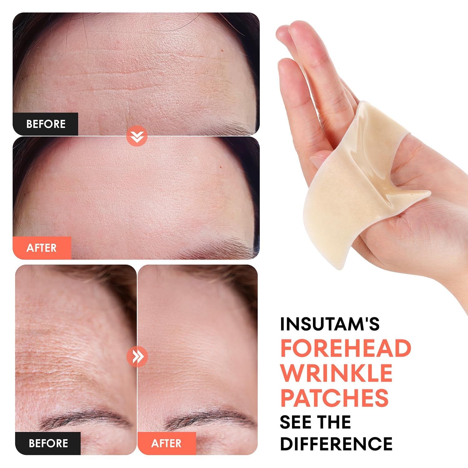 Forehead Wrinkle Patches for Anti-Wrinkles: Overnight Face Wrinkles Patches to Lift Smile Lines for Women (ROSE GOLD)