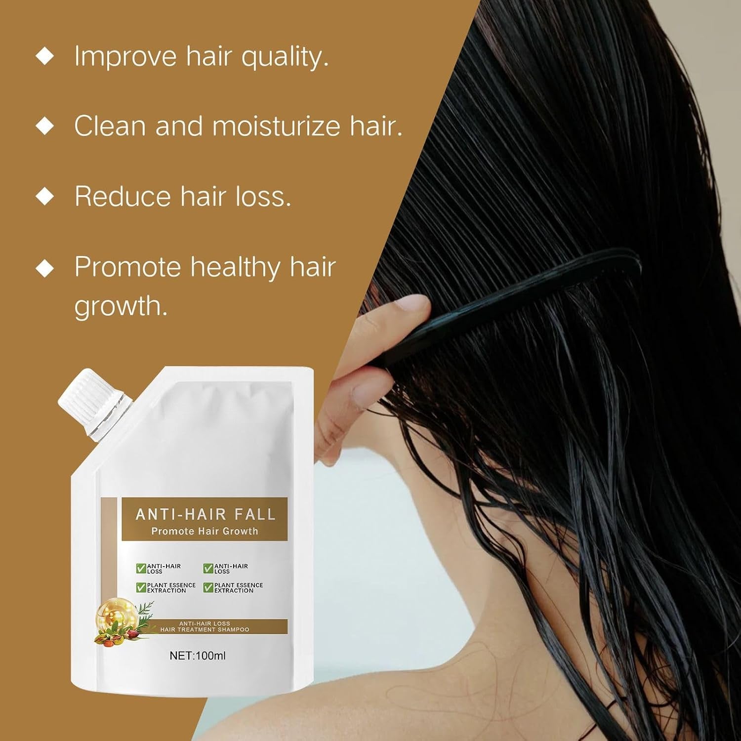 2Pcs Anti-Hair Fall Hair Loss Shampoo, Anti-Hair Fall Promote Hair Growth, anti Hair Loss Shampoo, Moisturizing & Promoting Hair Growth, Suitable for All Hair Types (2PCS)